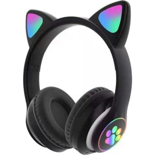 Cat Ear Wireless Headphones 5.0 RGB Bluetooth Headphones Bass Noise Cancelling Adults Kids Girl Headset Support TF Card Mic