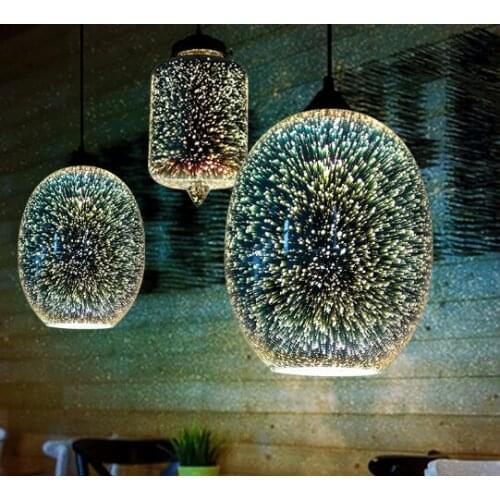 Shiny 3D LED Pendant Lights lustre pendente For Bar Living room Kitchen Modern Glass Industrial Ming