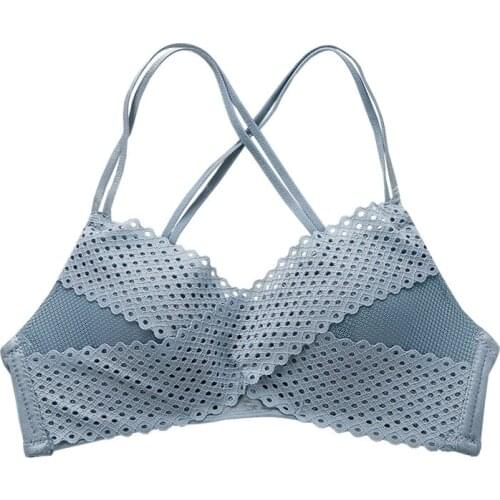 French Girl Underwear elegant sexy Breast Gathering push Up bra Thin cup Cross Beauty Back Bralette women lingerie