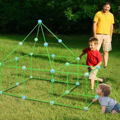 Kids Build Fort Castles Tents Toys DIY 3D Construction Kit Tunnels Play Set House Building Outdoor Sports Games Toy Barraca