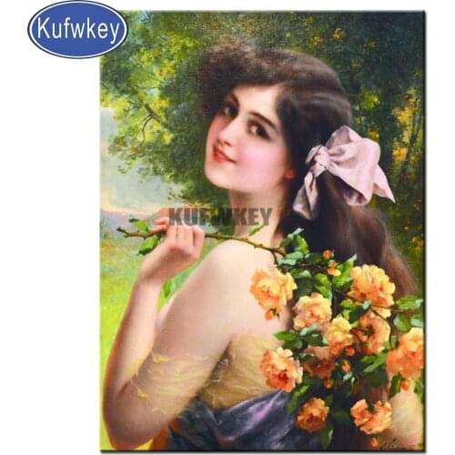 European Pretty woman photo Custom cross stitch diy puzzle diamond embroidery 5d diamond painting full square round set decor
