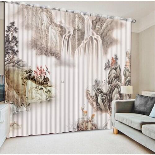 European Curtains Photo Painted 3D Curtain Living room modern living room curtains scenery curtains