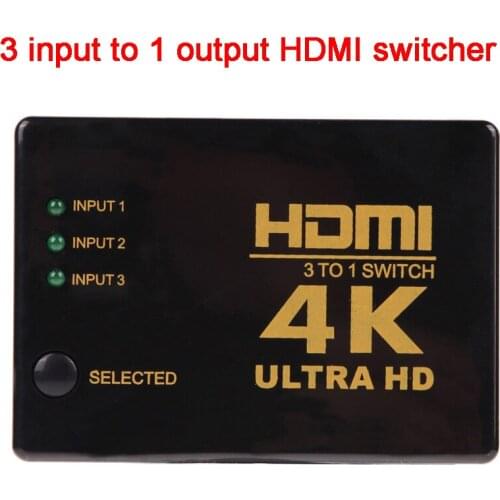 Hot sale 4K*2K 3 input to 1 output HDMI switcher HDMI Hub Splitter TV Switcher Ultra HD for HDTV PC for PS3/Xbox360