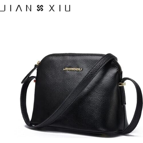 JIANXIU Brand Women Messenger Bags Real Leather Lychee Texture Shoulder Crossbody Bag 2019 Small Shell Tote Solid 3 Color Purse