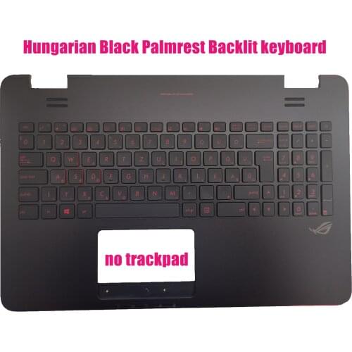 Hungarian Black Palmrest Backlit keyboard for Asus G551J/G551JB/G551JK/G551JM/G551JW/G551JX