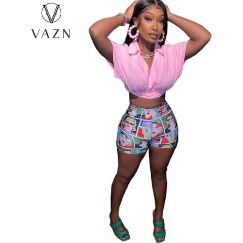 VAZN 2021 Hot Vintage Parity High Waist Style Soft Young Free Regular Fashion Skinny Soft Women Short Pants
