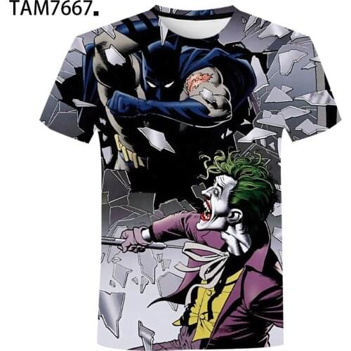 The Killing Joe 2021 Summer New 3D Anime Clown T-Shirt Mens Fashion Hip-Hop Funny Street Style Childrens Pullover Cute Top