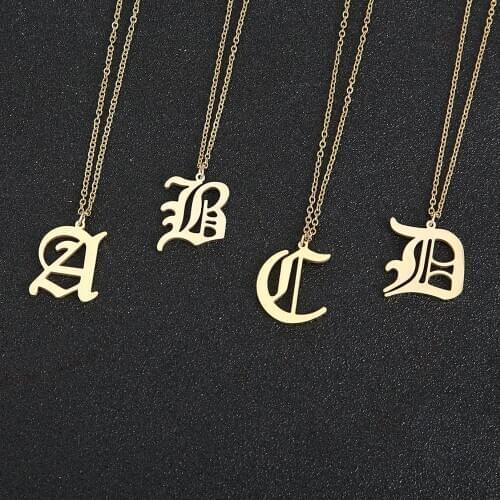 Hot Sale Capital Letter Initial Necklace Pendant For Women Stainless Steel A-Z Name Necklace Family Jewelry For Birthday Xmas