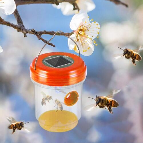 Wasp Trap Fly Trap Insect Trap Waterproof Catcher Outdoor Plastic Solar Powered With Ultraviolet LED Light Hornets Bees Trap