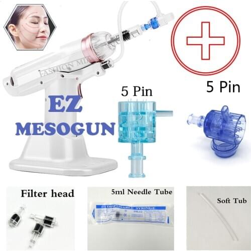 Mesotherapy EZ Negative Pressure Hydrolifting Hyaluronic acid Microcrystal Injection Gun pinhead with Cartridge Needles 5/9 Pins