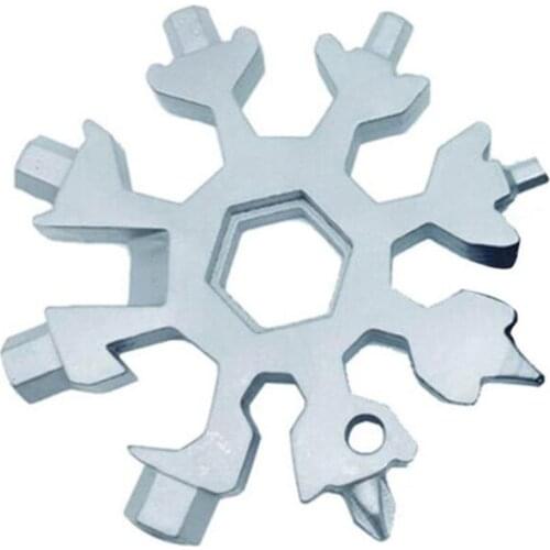 19-in-1 Snow Keychain Tools Multi-tool Wrenches Combination Stainless Steel Snow Shape Outdoor Portable Snowflake