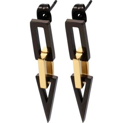Fashion Stud Earrings new personality wild black triangle geometric rectangular personality temperament Drop Earrings