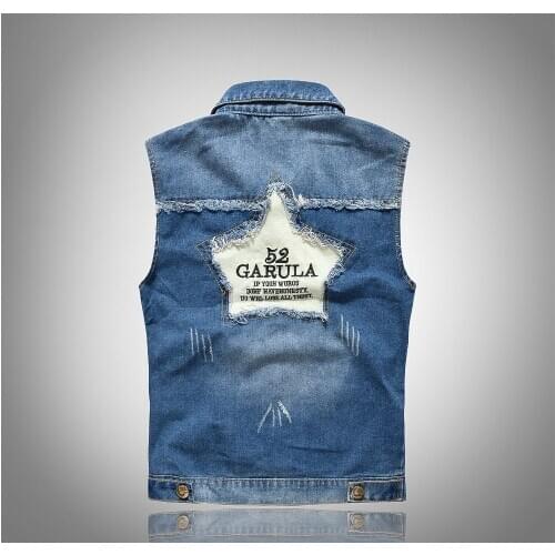 New 2020 Mens Sleeveless Jeans Jacket Men Oversize M-5XL Blue Black Denim Jeans Vest Men Cowboy Denim Vest Mens Jeans Waistcoat