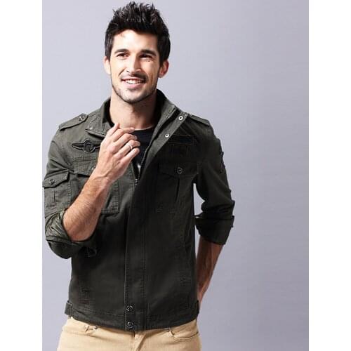 2019 Plus Size Military Jacket Men Spring Autumn Cotton Pilot Jacket Coat Army Mens Bomber Jackets Cargo Flight Jacket Male 6XL