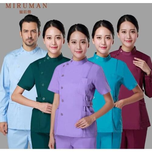 New Medical Uniform for Male Female Nursing Uniform Spa Pet Grooming Scrubs Set Uniforms Unisex Workwear Work Tops Pants Set