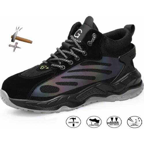 Work Safety Shoes Men Boots with Steel Toe Cap Puncture-Proof Boots Lightweight Breathable Indestructible Shoes Brand Sneakers