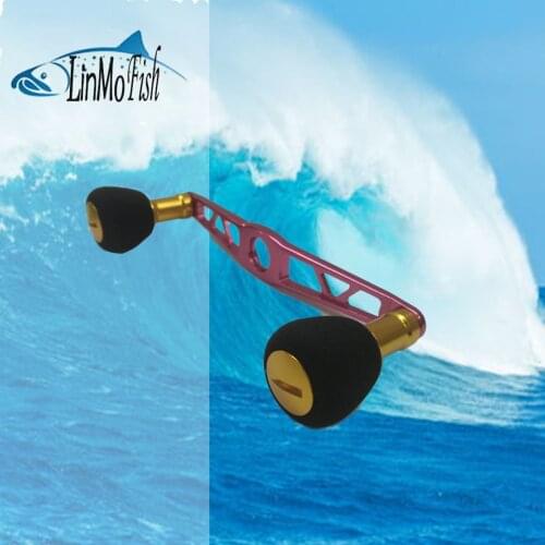LinMoFish Reel Handle Alloy Material Fishing Wheel Double Handle Hole Size 8*5/7*4mm Together 130mm Length Weight 52g
