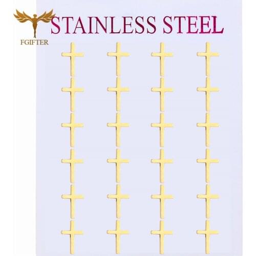 Golden Cross Stud Earrings for Women and Men Stainless Steel Stud Earrings Set Simple Fashion Couple Jewelry New 2021