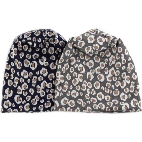 Unisex New Leopard Print Hat For Men Women Soft Warm Knitting Beanie Cap Casual Outdoor Slouchy Baggy Hats Fashion Skullies Caps