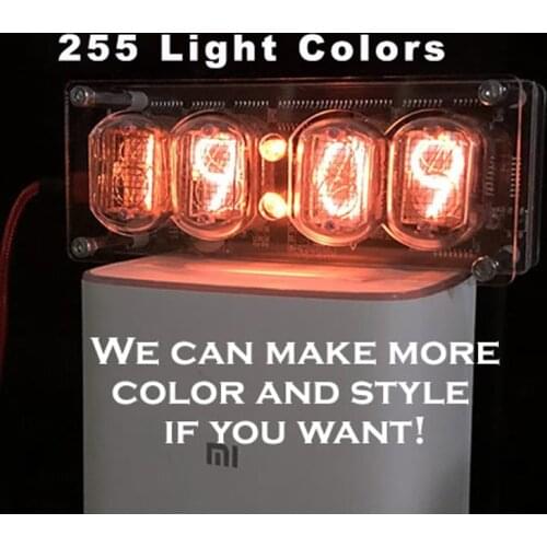 IN-12 Glow Tube Clock Colorful LED Retro Clock Living Room Bedroom Decoration IN12 Nixie Clock