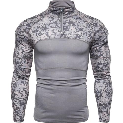 Outdoor men T shirts tactical Long Sleeve Tight T Shirt men training Mens Camouflage Military Long Sleeve Tee Assault Tops