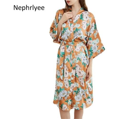 Women robe nightwear Homewear Fashion Casual Lady Spring autumn Soft Outfi