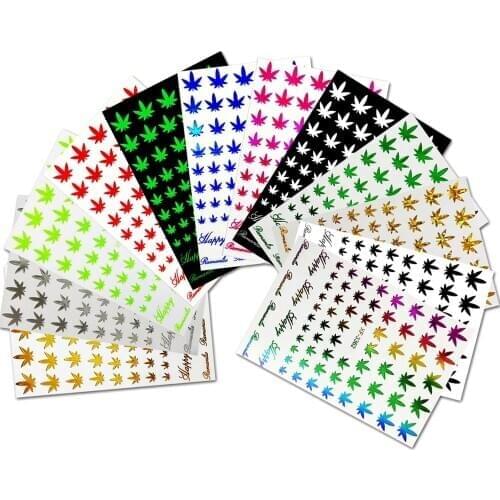 1 Sheet Nail Art Decals Tips Maple Leaf 15*8.5cm Laser Decorations Self-Adhesive Accessories Glow in the Dark Nail Sticker Ta#01