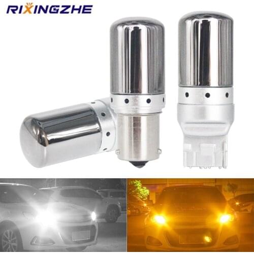 1PC PY21W P21W W21W S25 1156 BA15S Canbus BAU15S T20 7440 W21W LED Bulbs 3014 Error Free Canbus Turn Signal Lights Brake lamp