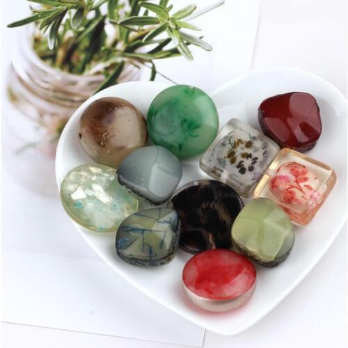 10pcs DIY handmade accessories, resin piercing, fresh, square, irregular, modeling, earrings, bracelet necklace pendants