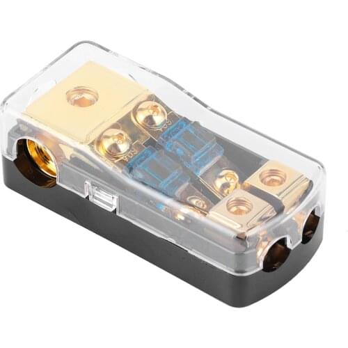 0/4 Gauge In To 4/8 Gauge out 60A Audio Fuse Distribution Block 2 Way Mini ANL Fuse Holder for Auto Boat Audio System