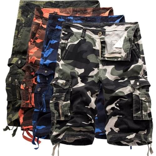 2017 summer Hot-selling Mens Casual fashion cotton Camo Cargo Shorts Military Camouflage Multi-pocket Shorts for Men 9 color