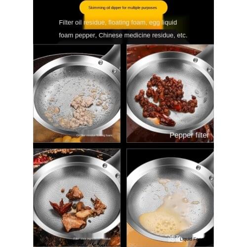 304 Stainless Steel Grease Strainer Oil Filter Artifact Skimmer Drain Oil Strainer Oil Soup Separation Colander Ultra-Fine