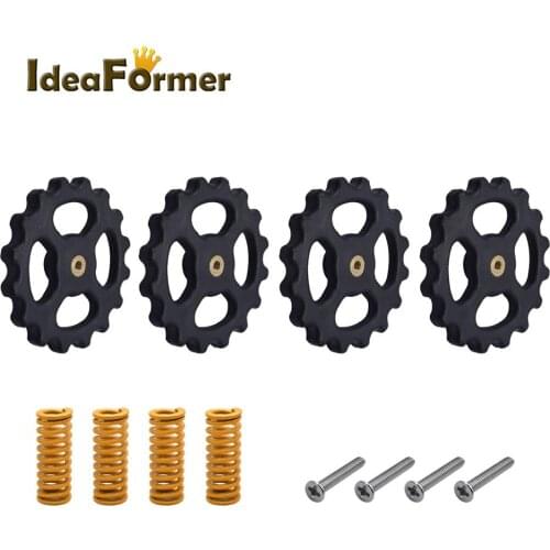 4 Set/Lot 3D Printer Parts Heat Bed Upgraded Hand Twist Auto Leveling Kit M4*40mm Nut +Springs+Screw For Ender 3 CR10 CR-10S MK3
