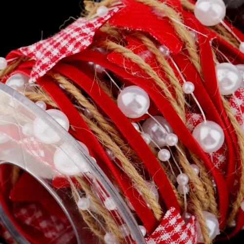 5m Beads Star Rope Ribbon Trim Christmas Decorations Winter Ornaments Crafts