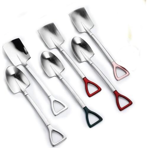 Watermelon Scoops Retro Stainless Steel 304 Ordnance Shovel Food Ice Cream Dessert Coffee Sala Kitchen Tea Coffee Salad Spoons