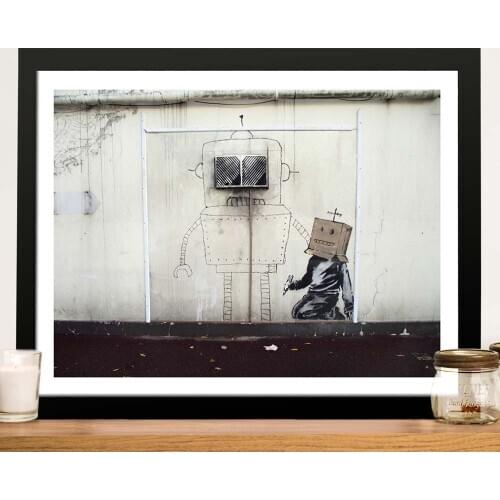 Abstract Graffiti Robot Poster nordic art Canvas Painting Bansky posters and prints Figure wall pictures for living room