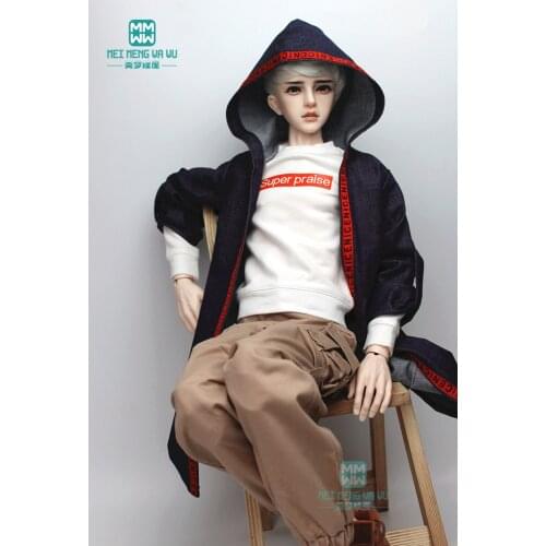 BJD doll clothes for 68-80cm BJD uncle Toys Spherical joint doll Casual sweatshirt, letter belt coat