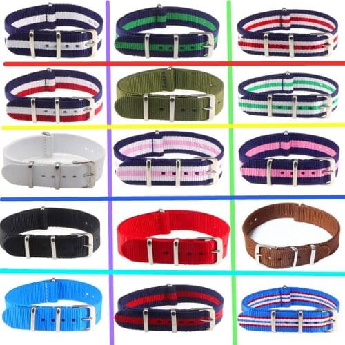 18mm 20mm Brand Army Sports Fabric Nylon Nylon Watchband for DW Watch Accessories Banding Belt Buckle for 007 James Bond Watch