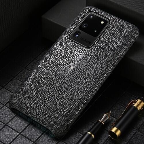 LANGSIDI Brand Stingray Leather phone case for Samsung S20 ultra s20+ A71 A70 A51 Genuine leather For s21 plus s21 ultra coque