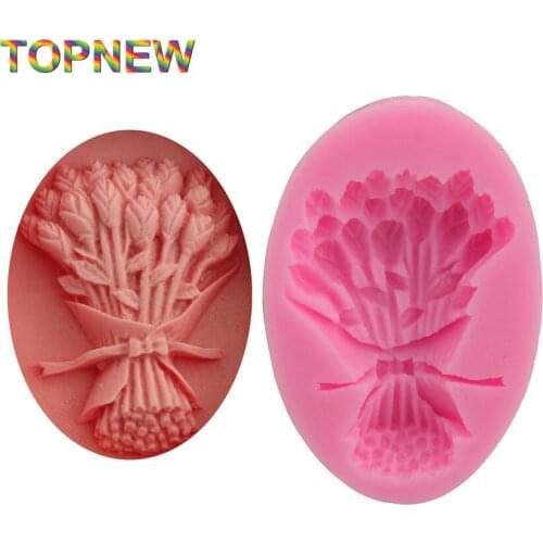 Bouquets of roses Chocolate Candy Jelly fondant Cake tool Silicone Mold Baking Pan bakeware 2194
