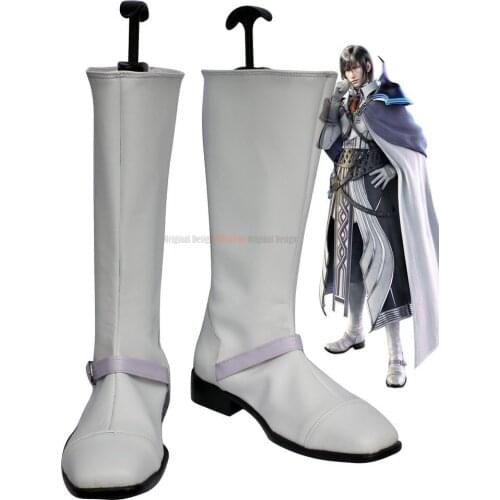 FF13 Cid Raines Cosplay Final Fantasy XIII Cid Raines Cosplay Boots White Shoes Custom Made