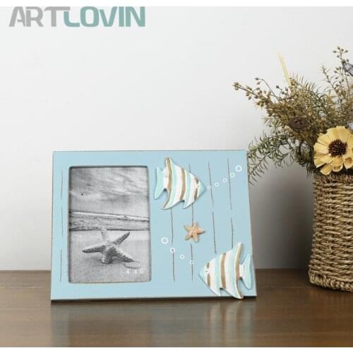 Marine Style Wooden Photo Frame Vintage 6 Inch Picture frames Decorative Home Decor Ornaments Bedroom Decoration Good Quality
