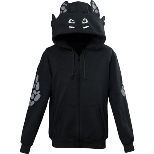 Kids How to Train Your Dragon Toothless Cosplay Zipper Hoodie Sweatshirt Casual Pullover Jackets Coat Hooded Hoodie