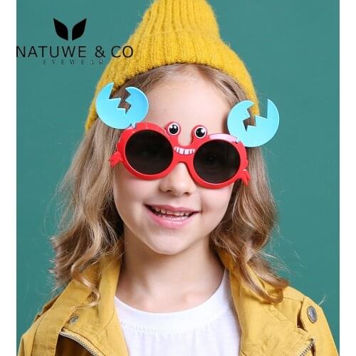 Plarized Girls Kid Crab Children Y2K Sunglasses 2021 Rubber Brand Baby Boys Girls Cool Sun Glasses