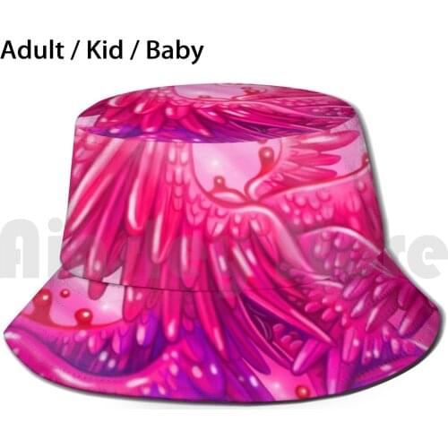 Eclypt , Angel Of Fear Sun Hat Foldable UV Protection Angel Angelic Bible Verse Scary Winged Horror Blood Bleeding Sparkly