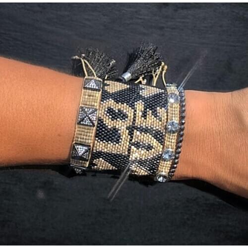 BLUESTAR 2021 Fashion MIYUKI Bracelet LOVE Letter Pulseas Mujer Moda Micro Pave Jewelry Handmade Crystal Armband