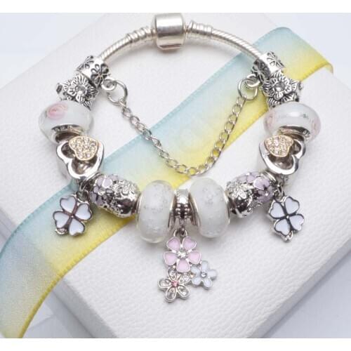 Yexcodes Dropshipping Authentic Color Charm Bracelet for Women Fit Fine Bracelet Jewelry DIY Handmade Girlfriend Gifts