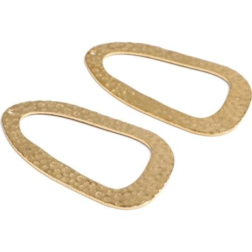 Brass Textured Geometric Charms,Raw Brass Textured Oval Shaped Earring Findings, Fit For DIY Necklace,Brooch,Earrings,44.5x25mm