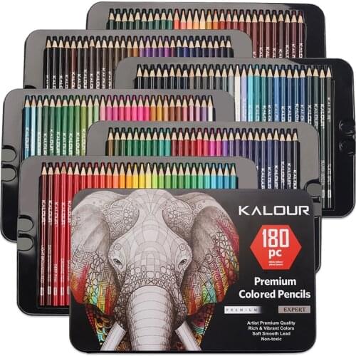 Oily Colored Pencils With Metal Box 180 Unique Colored Pencil Sets School Supplies Painting Color Lead Iron Box пенал школьный