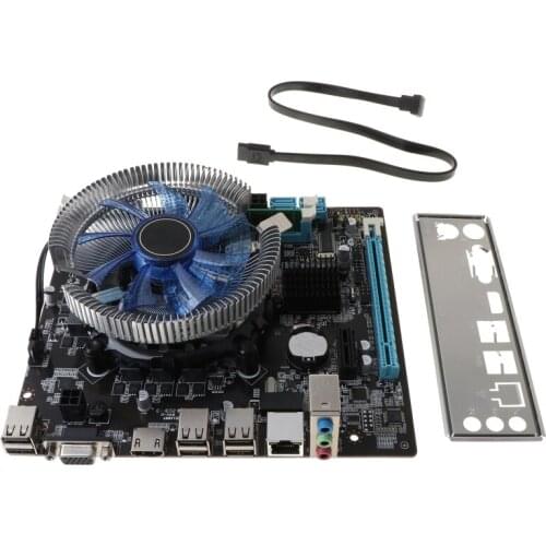 1Set HM55 Computer Motherboard I3 I5 Lga 1156 4G Memory Fan Desktop Mainboard